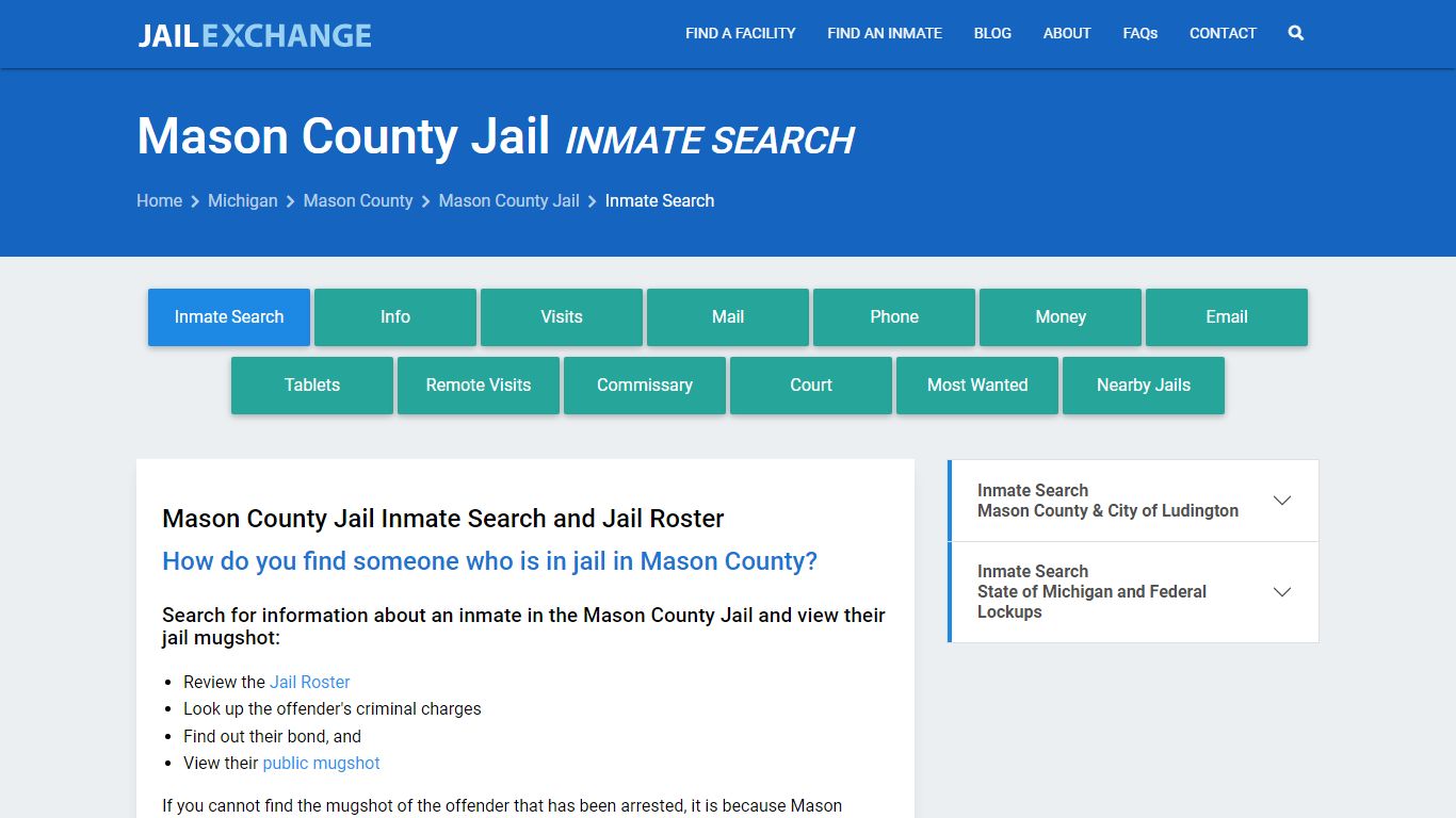 Inmate Search: Roster & Mugshots - Mason County Jail, MI